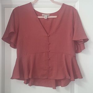 Topshop blush peplum top